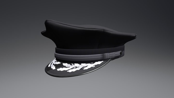 Peaked Cap (Black) 3D Model