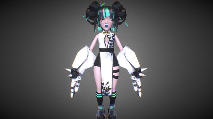Moutan - Techno Geisha Warrior 3D Model