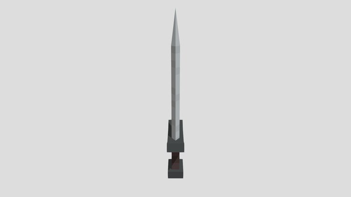 Pixel art sword 3D Model
