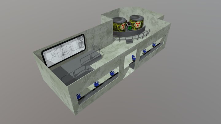 Nuclear plant control room 3D Model