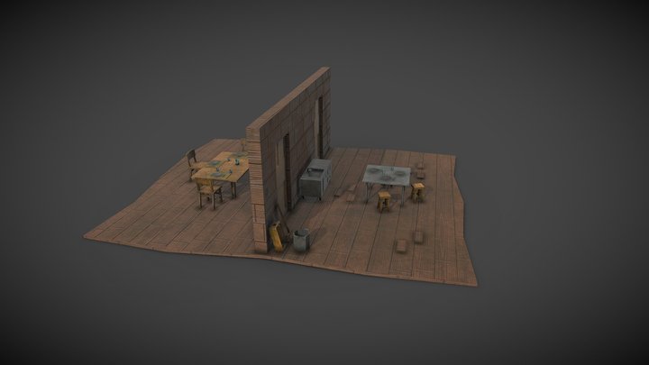 Modelo doble habitacion dañado 3D Model