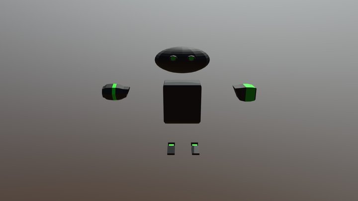 Robot Black Green 3D Model