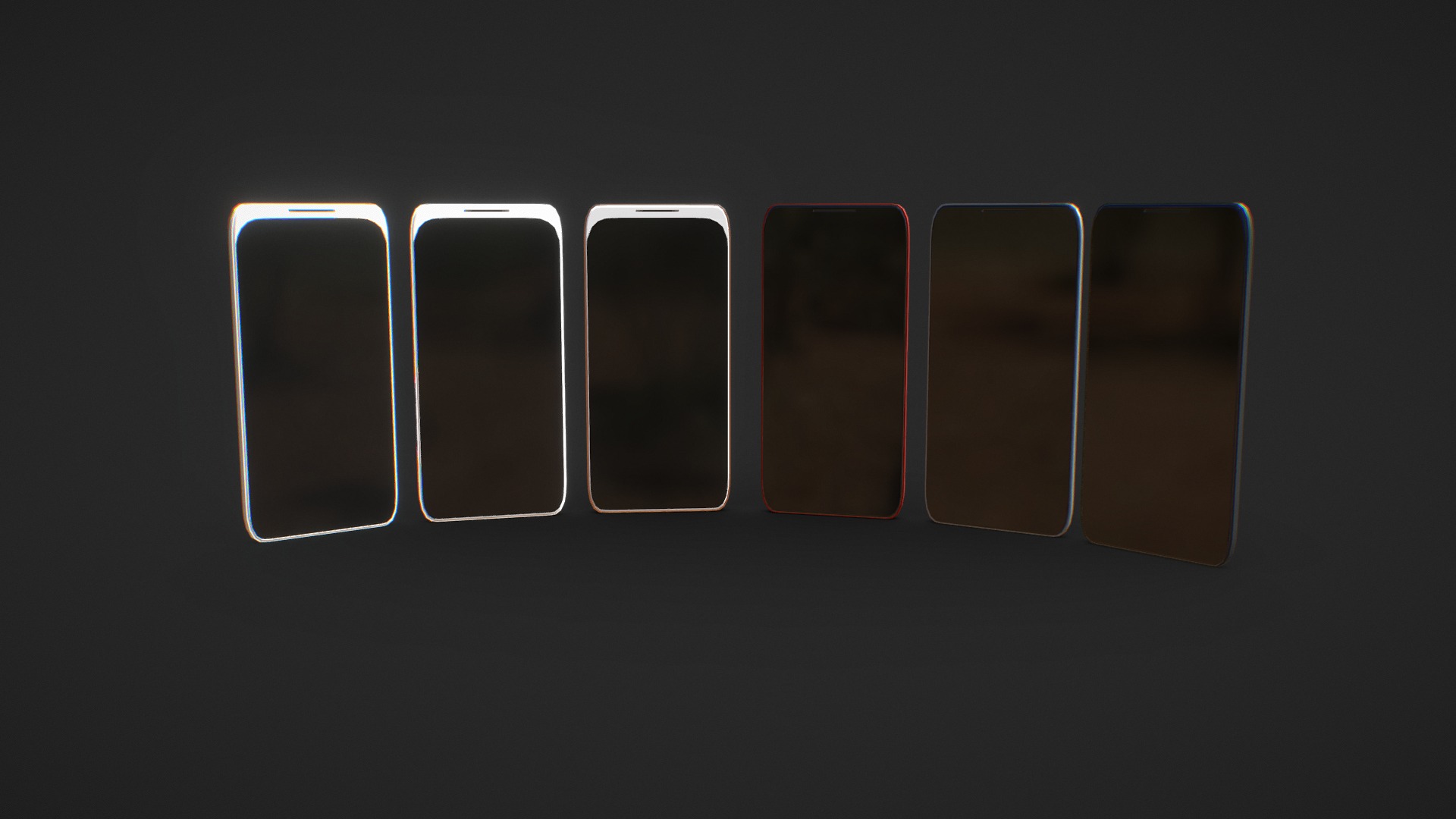 3D model Smartphone Set - This is a 3D model of the Smartphone Set. The 3D model is about a group of rectangular objects.