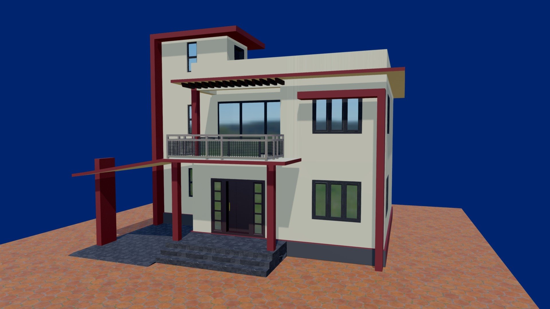 3d modern house model