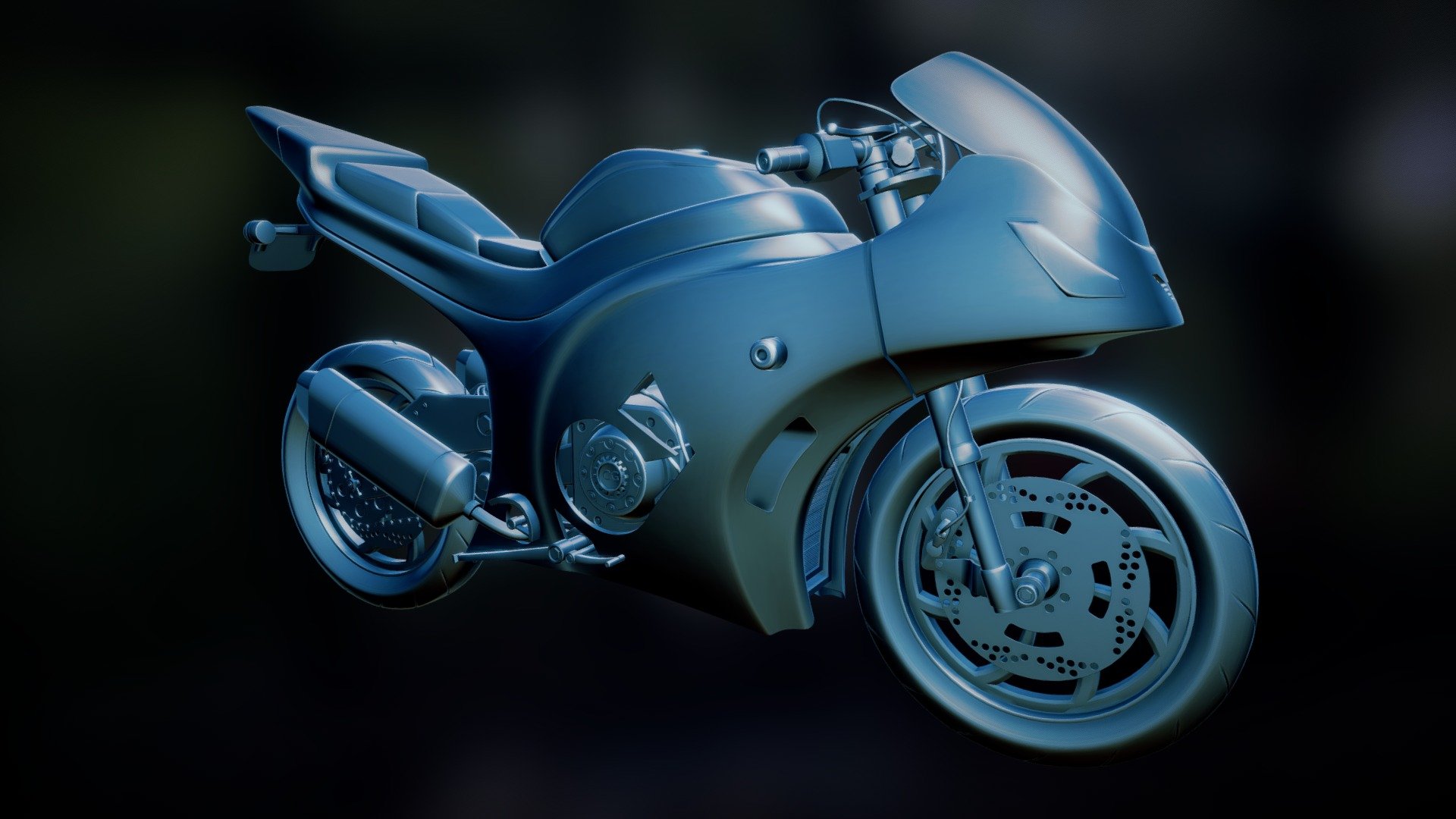 motorcycle - 3D model by procyonlotor [5e8bc6b] - Sketchfab