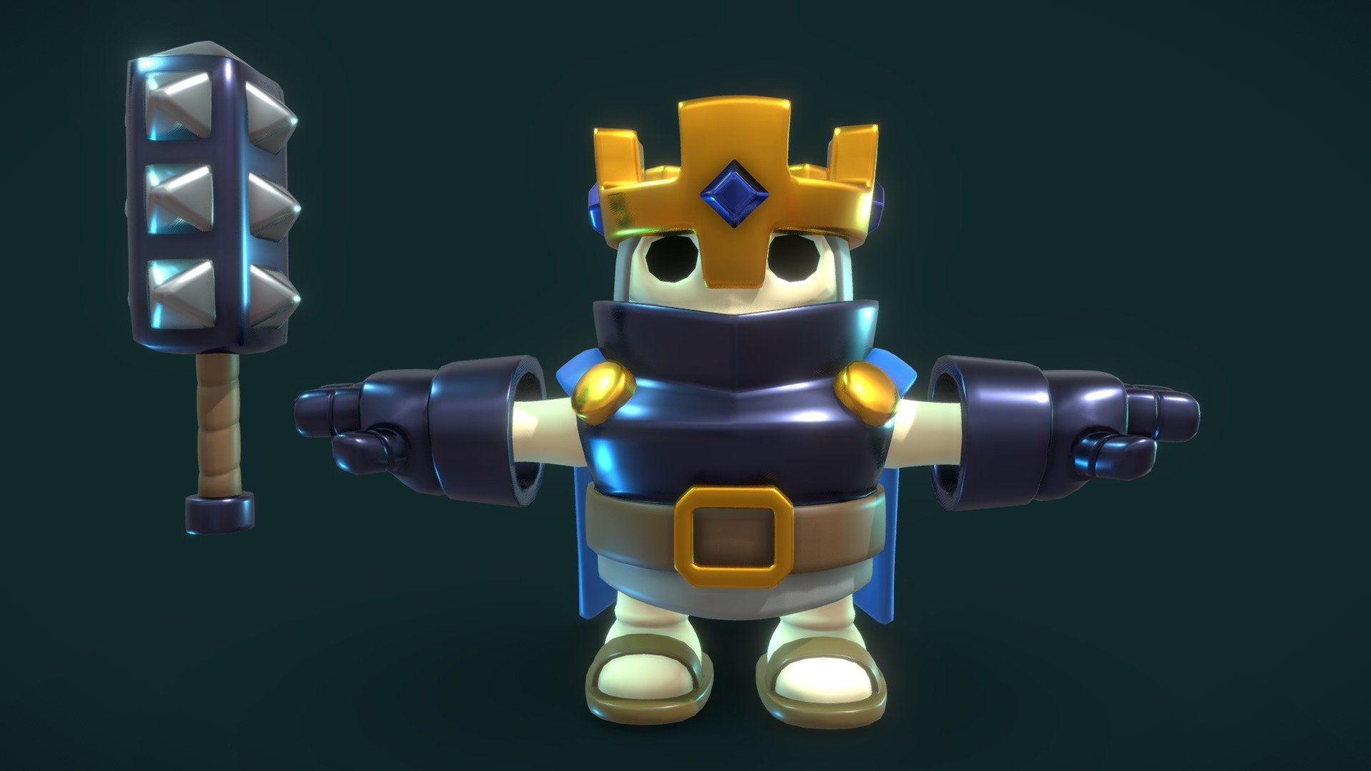 King Tower 3 and the figure of King in Clash Royale