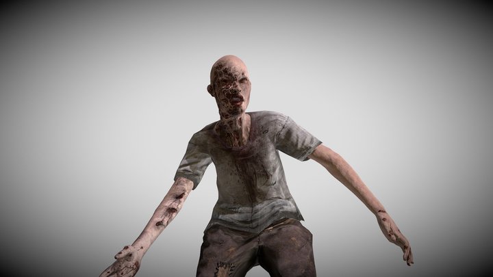 Zombie Female - Animated 3D Model