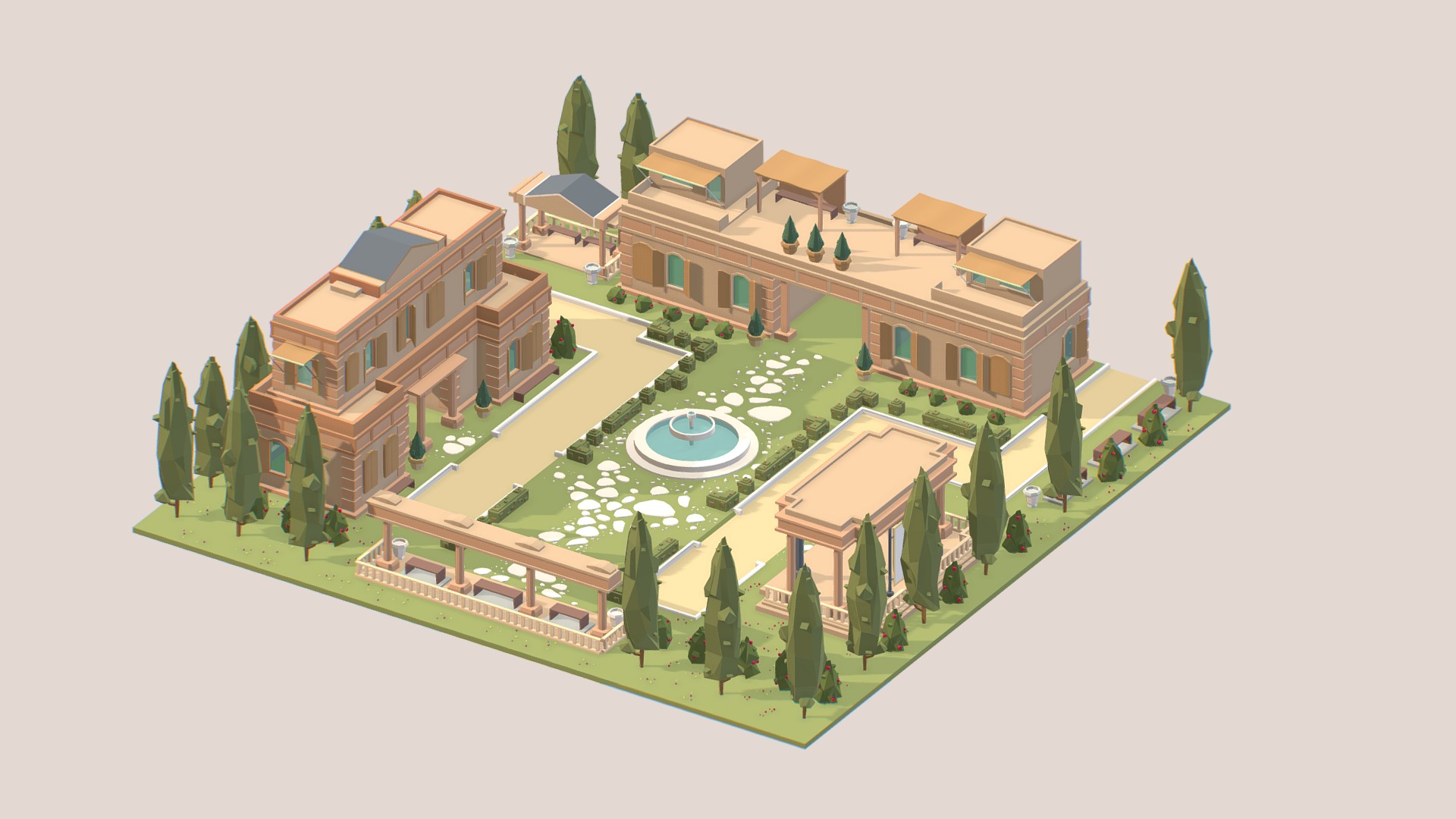 3D model Ethnic Buildings 01 - This is a 3D model of the Ethnic Buildings 01. The 3D model is about a model of a house.