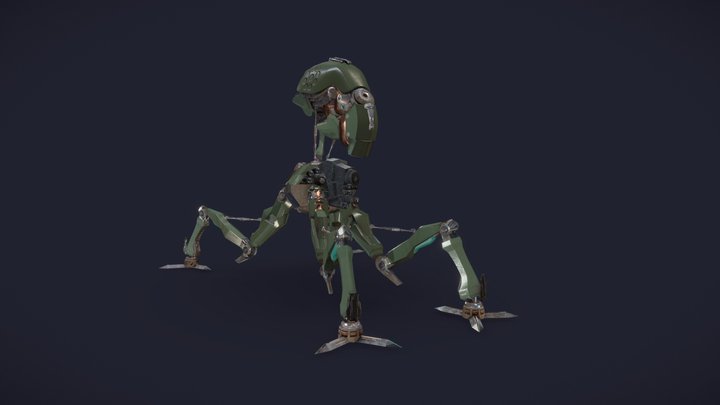DOOM III-Sentry Bot-PBR Remaster 3D Model