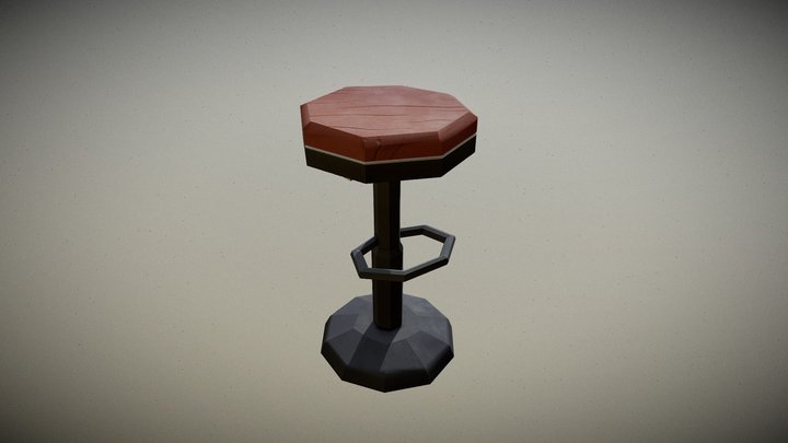 Animated Stool 3D Model