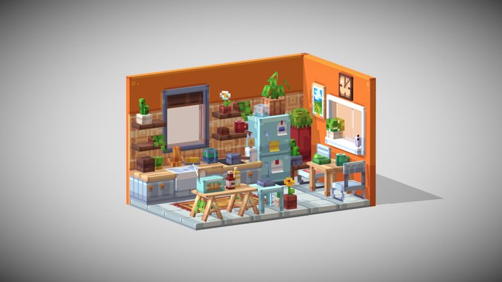 Isometric kitchen 3D Model