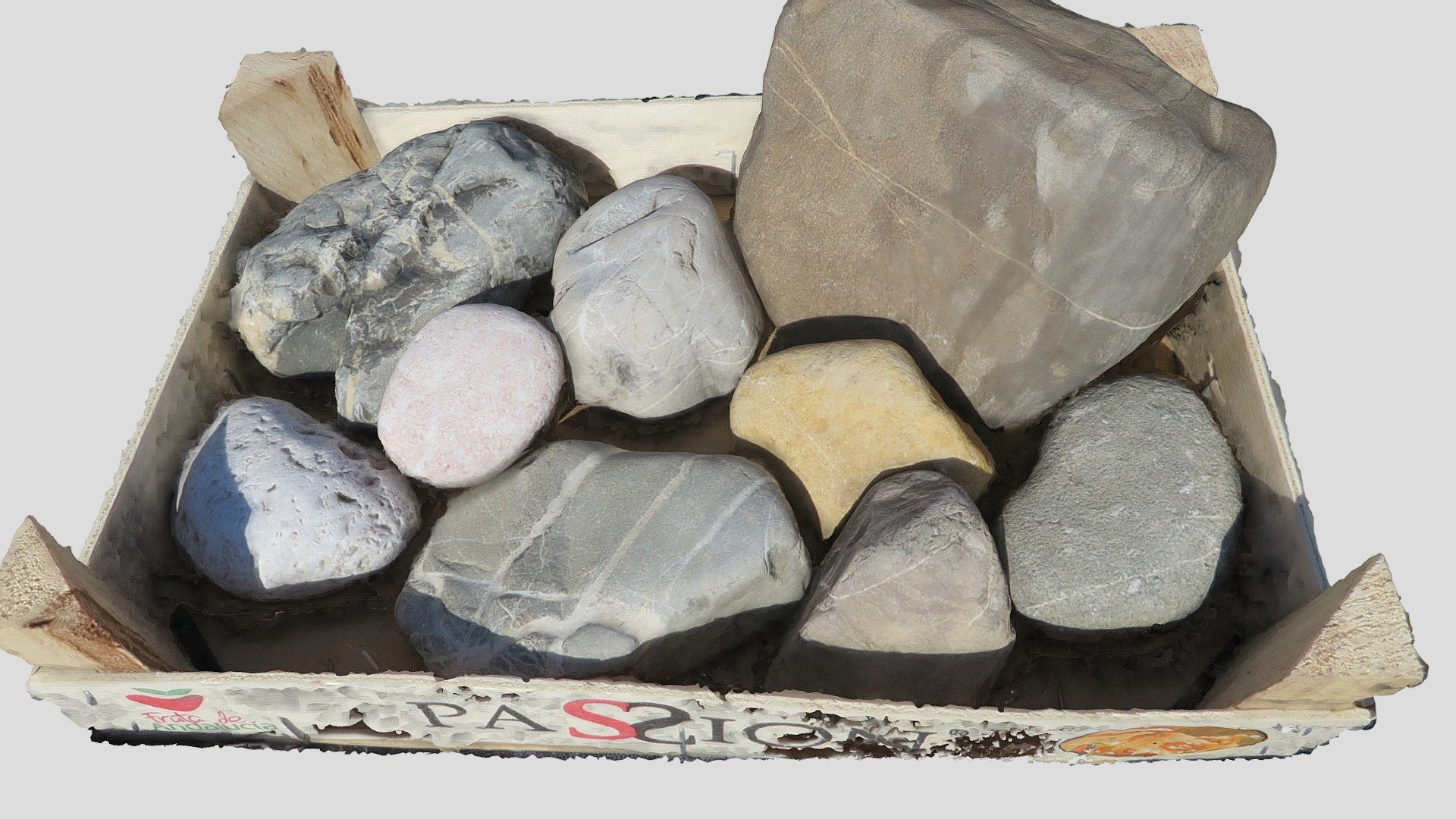 River cobbles from the calcareous Alps, Germany