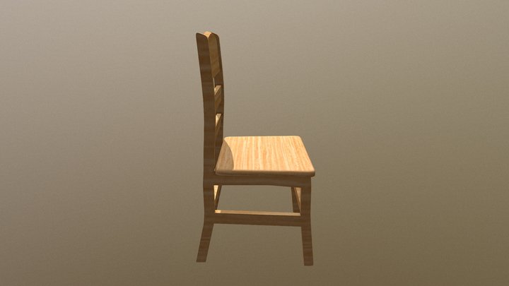 Simple Wood Chair 3D Model
