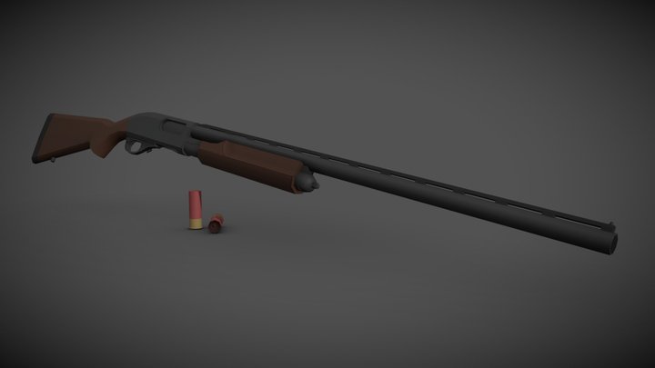 [Low poly] Remington 870 Fieldmaster Shotgun 3D Model