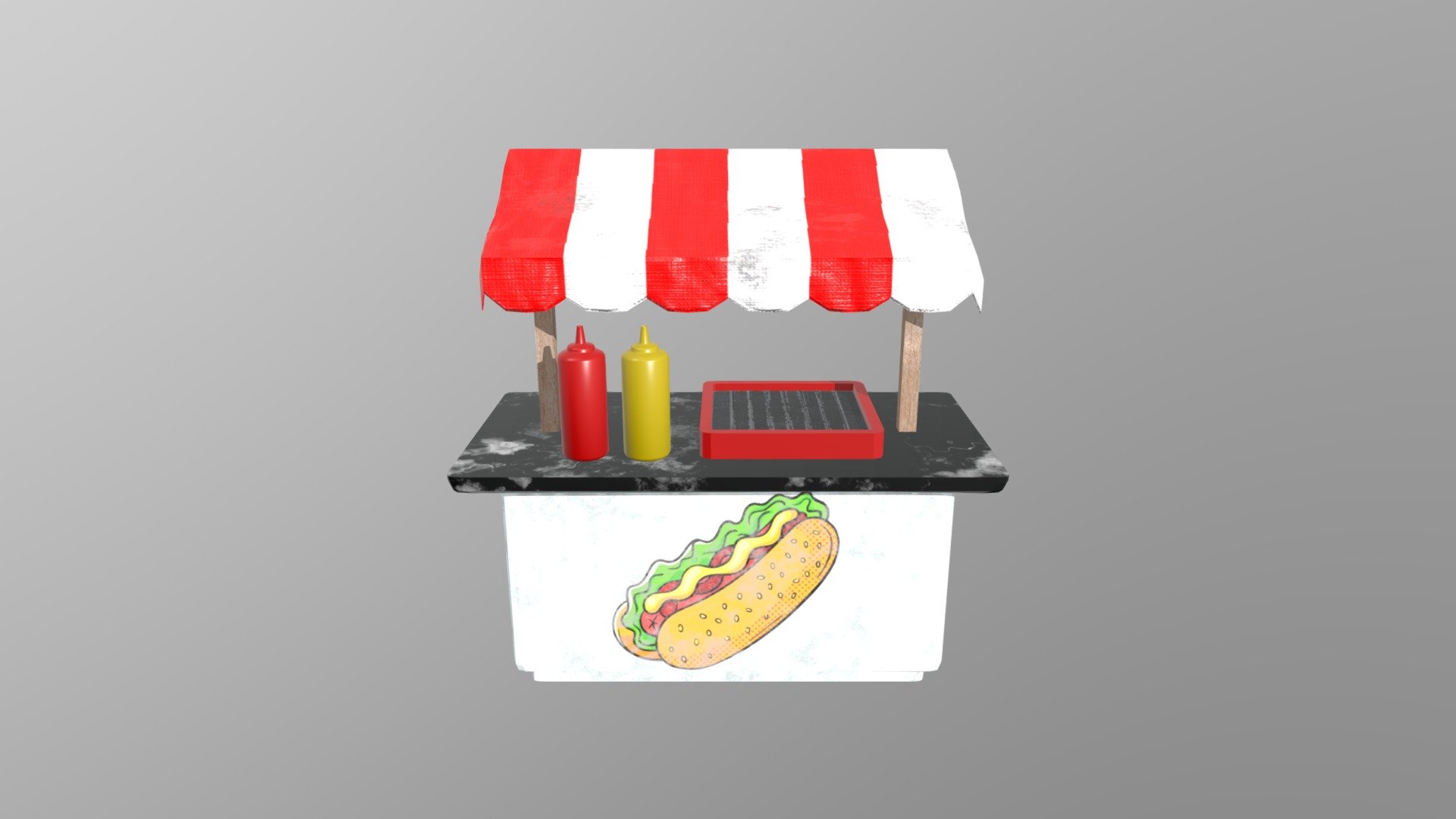 Food Stand - 3D model by DiaNess [5e976f4] - Sketchfab