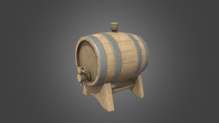 barrel on a stand 3D Model