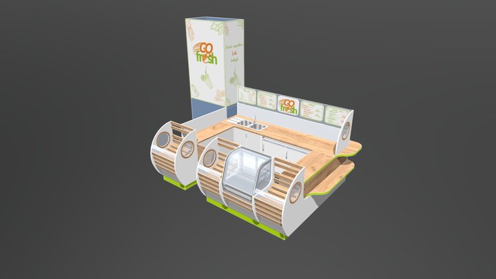 Smoothie Shop and Juice Bar in a big Moll 3D Model