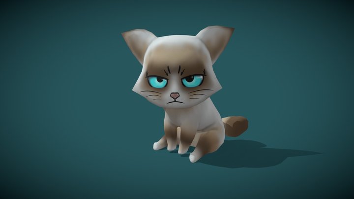 Stylized Cat Low-Poly 3D Model