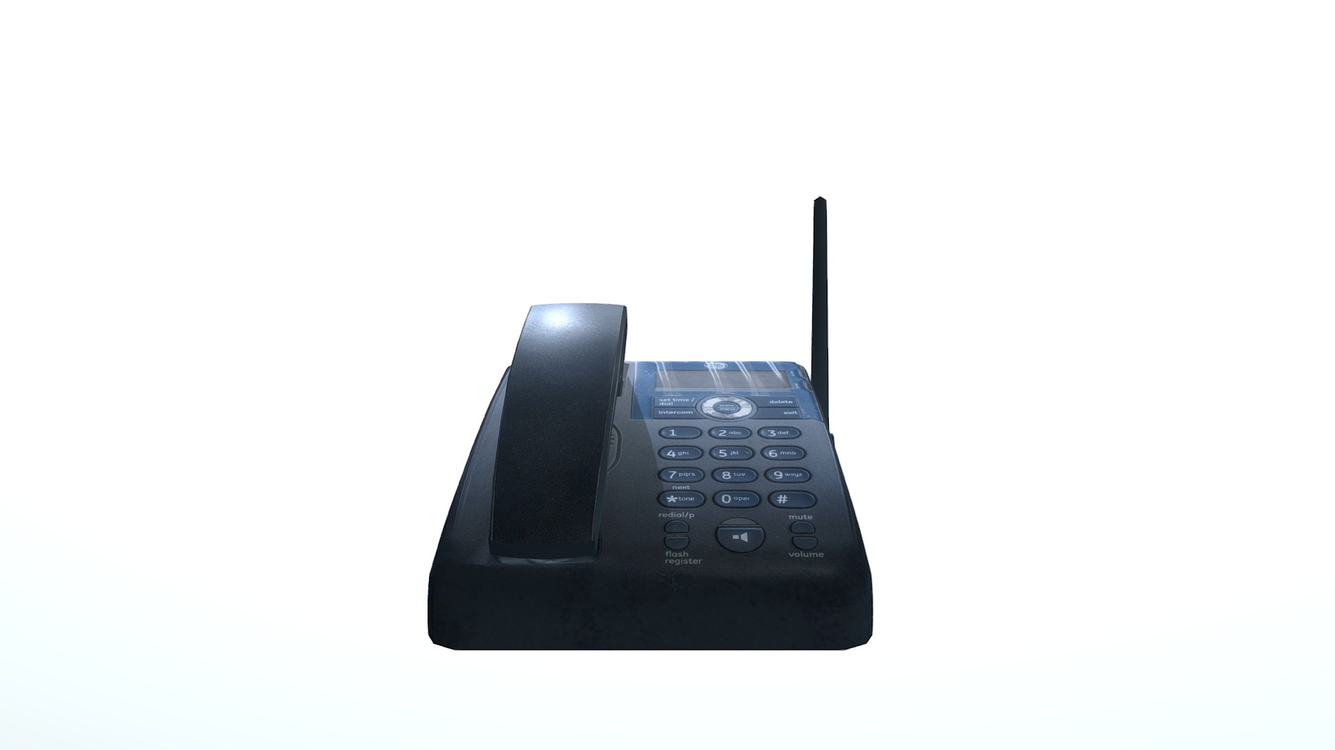 3D model Telaphone 01 - This is a 3D model of the Telaphone 01. The 3D model is about a black calculator with a straw on top.