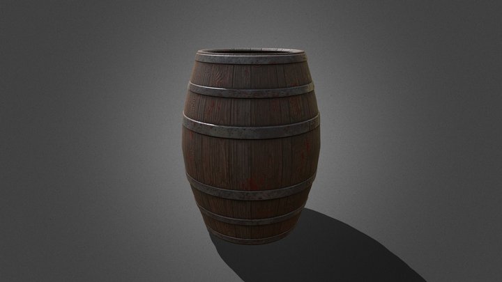 Бочка Low Poly 3D Model