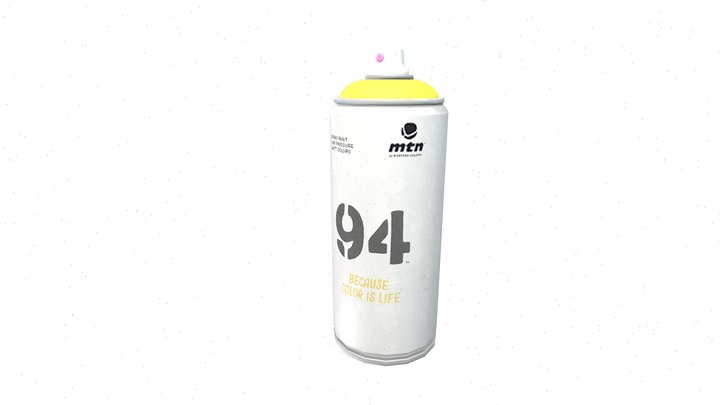 Montana 94 400ml Yellow Spray Paint 3D Model