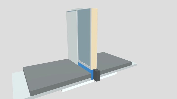 Väliseinän rakenne (autotalli) 3D Model