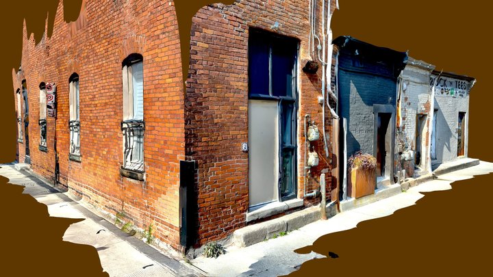 Street view of Apartments and Alley off Walnut 3D Model