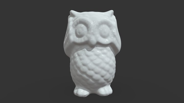 Reflective Ceramic owl 3D Model