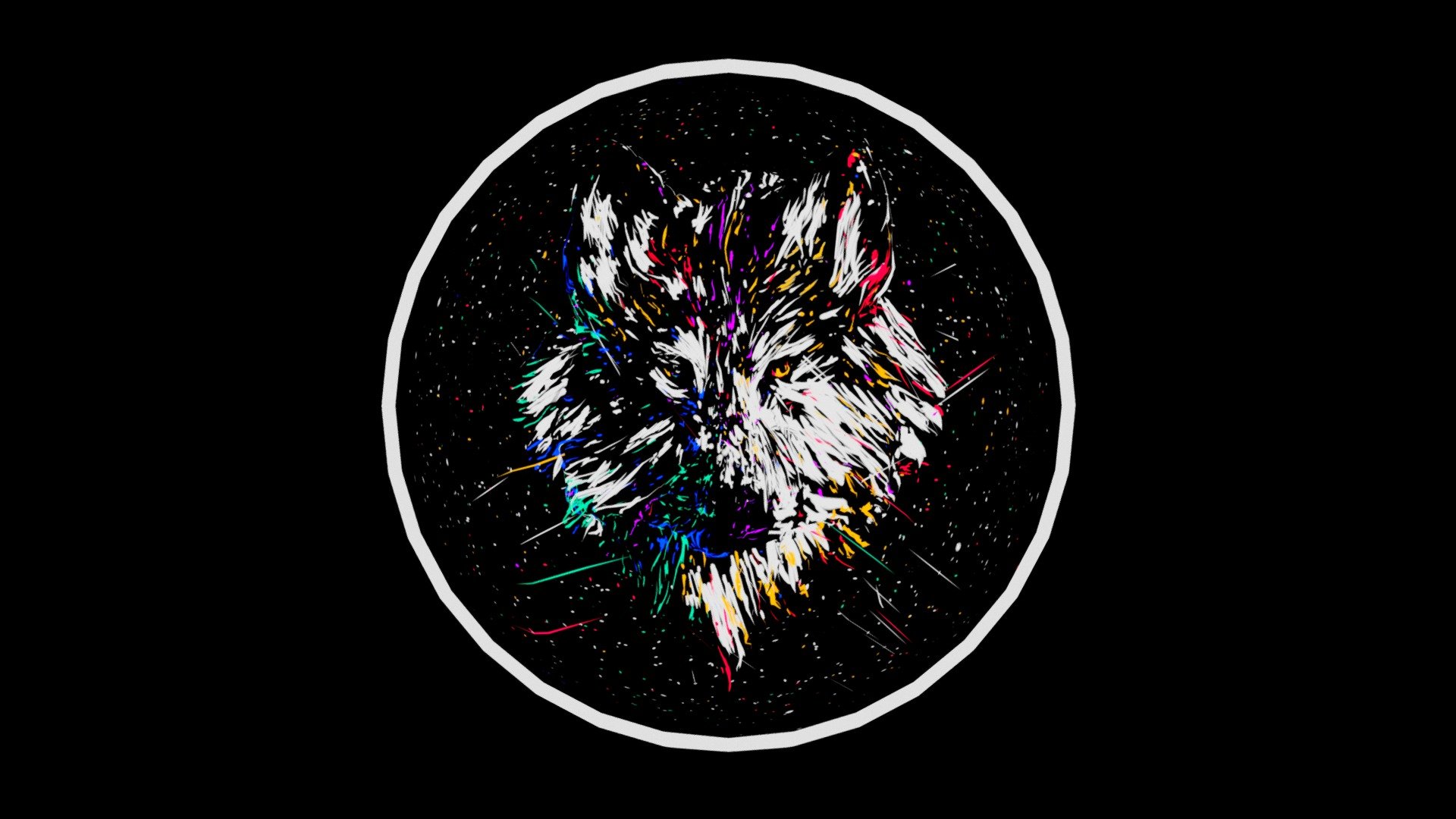 Abstact Painted Wolf