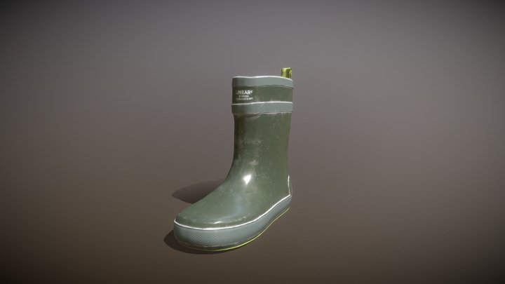 HIGH POLY rubber boot from 3D Scan 3D Model