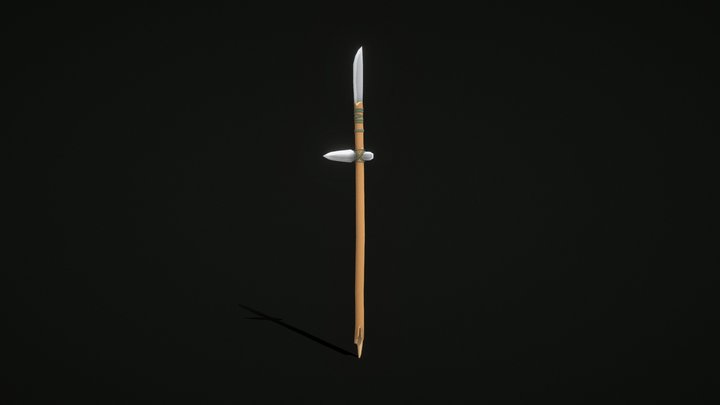 Wooden spear (free) 3D Model