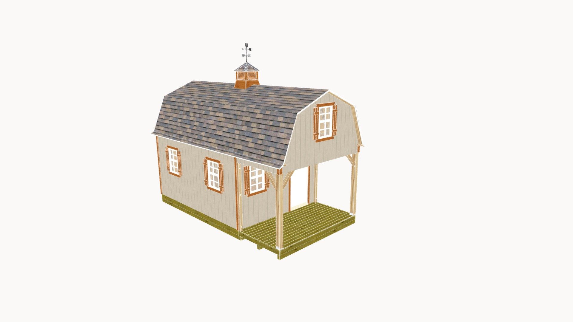 12x22 Small Cabin Plans with Loft — Sketchfab embed 3D viewer