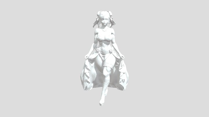 Chun Li with Wedding Gown 3D Model