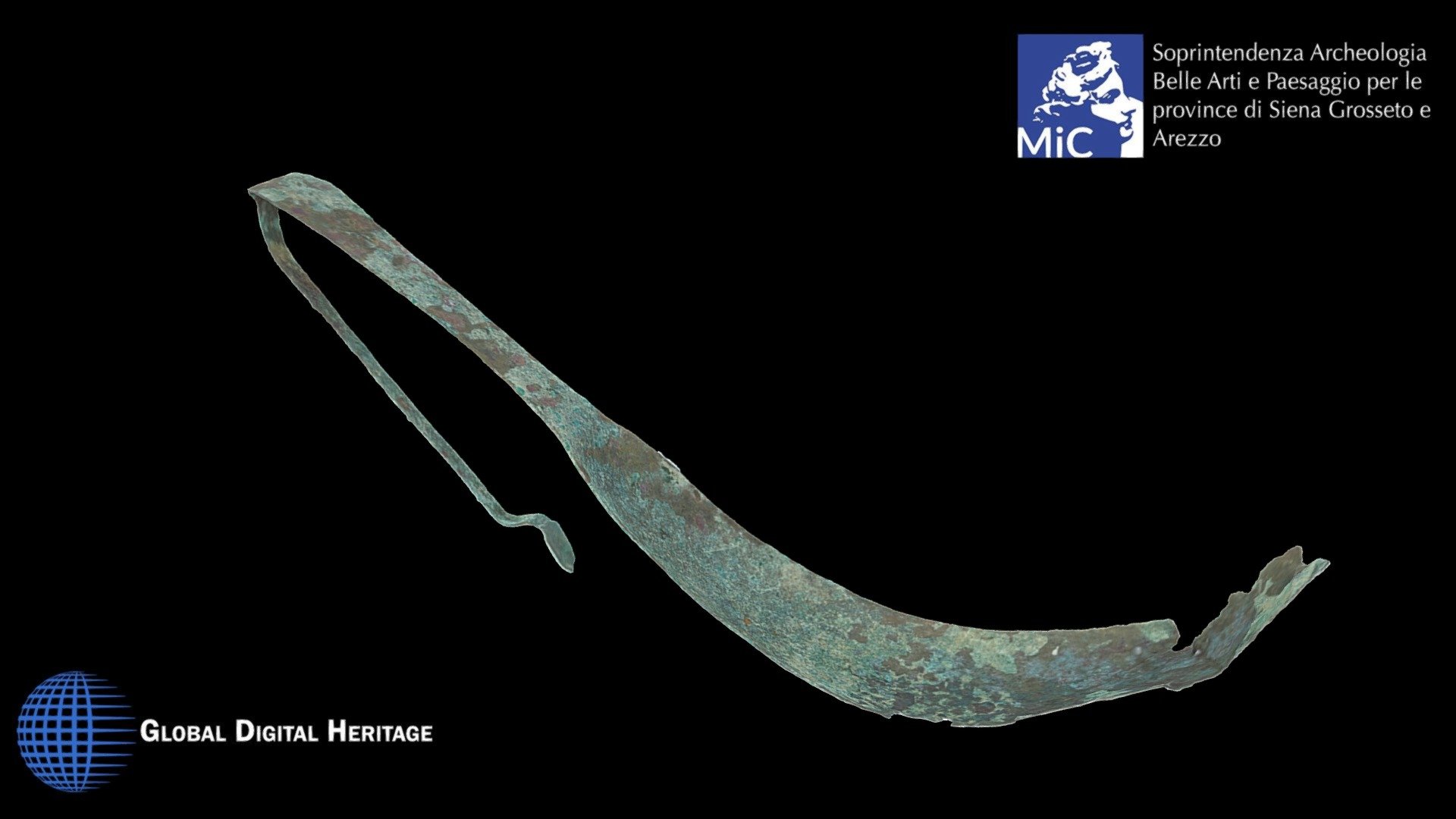 Bronze strigil, Poggio Pinci, Asciano