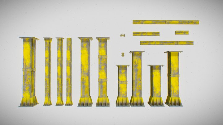 ProjectPlaytime: Yellow-Pilars-Packs 3D Model