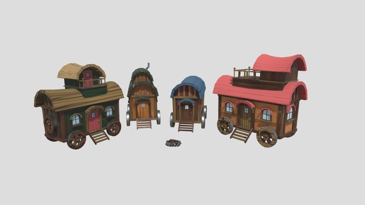 Caravan Village 3D Model