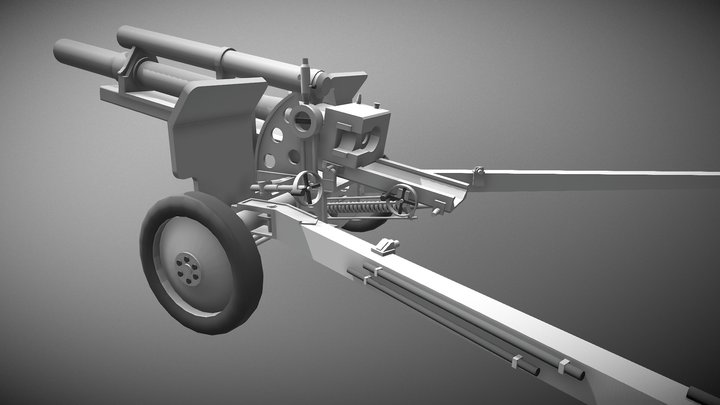 M2A1 105mm Field Howitzer 3D Model