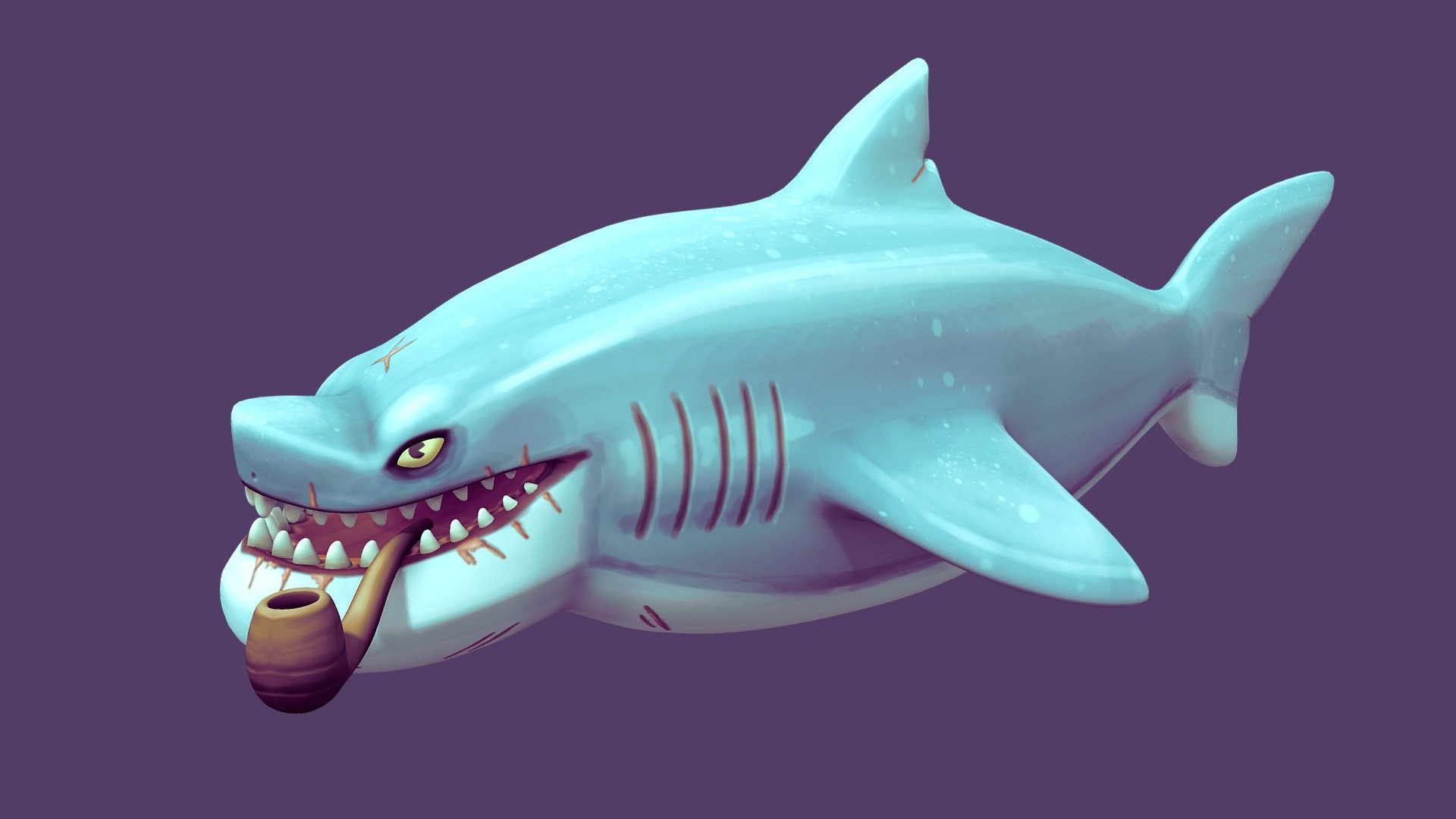 Hand-Painted Stylized Shark - 3D model by Graham (@graham3d) [5eb7587 ...