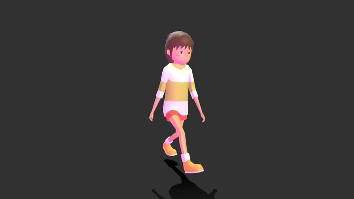 Chihiro Ogiro Walk Animation 3D Model