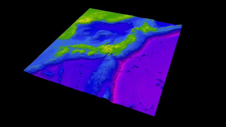 ゴジラVSビオランテ 地形図　Topographic map of VS Biollante 3D Model