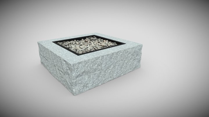 SQUARE FIRE PIT -- EASTERN GRAY™ 3D Model