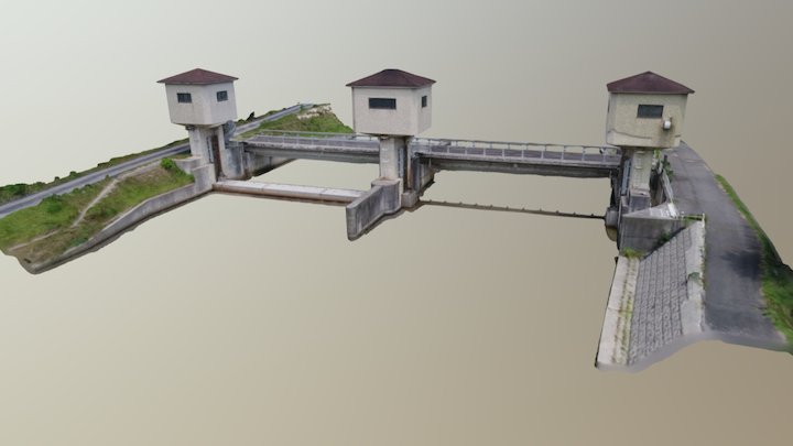 Shiomi River sluice gate 3D Model