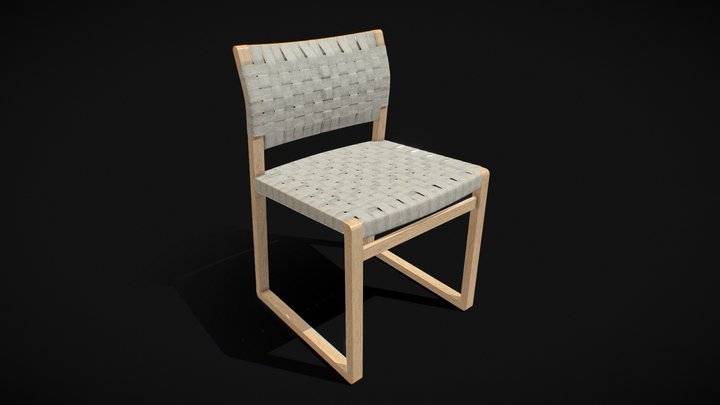 Chair BM 3361 linenwebbing v-01 3D Model