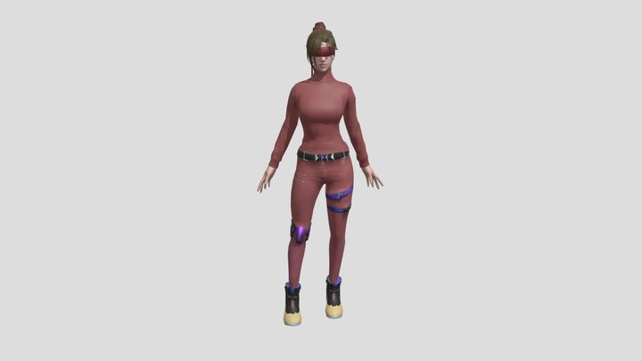Free Fire Girl character 3D Model