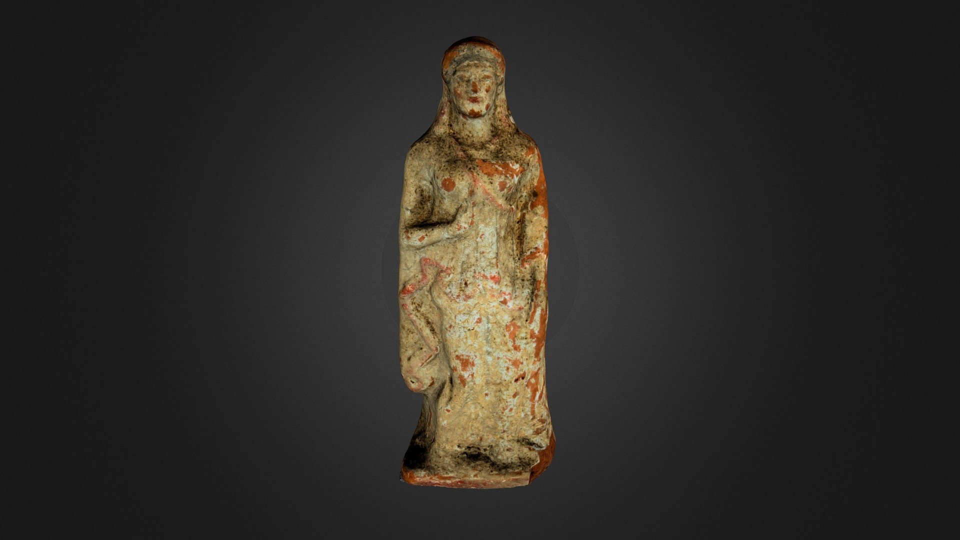 Terrakottastatuette eines jungen Mädchens — Sketchfab embed 3D viewer
