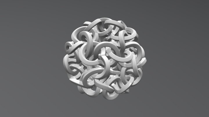 Icosahedron Polylink made by Trefoil Knot 3D Model