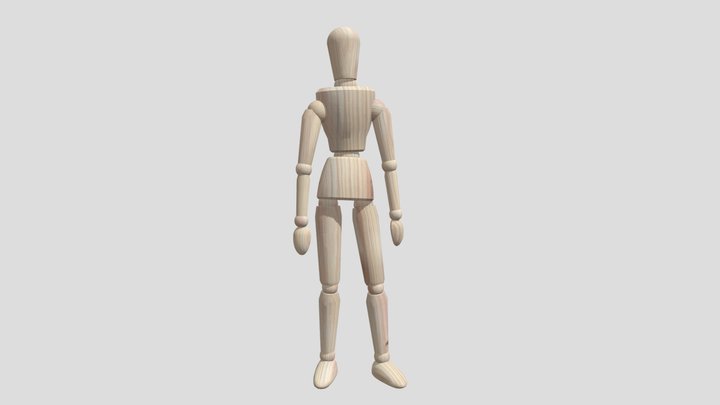 Wooden Mannequin For Artist 3D Model