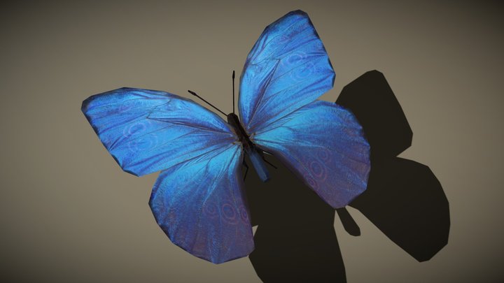 3DRT - birds and critters - butterfly-04 3D Model