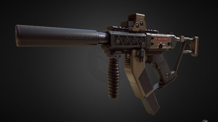 PBR Assault gun (from Sci-Fi weapon pack) 3D Model