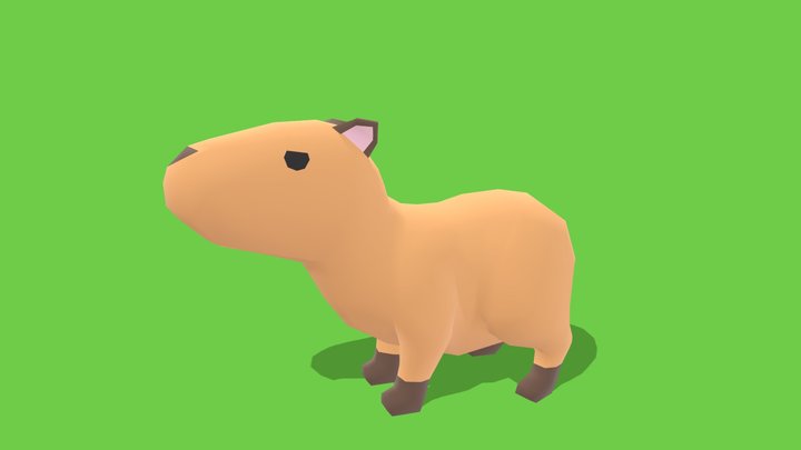 Capybara - Animated Low Poly